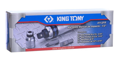Chave Impacto Manual Encaixe 1/2 Com 4 Bits King Tony 4112fr