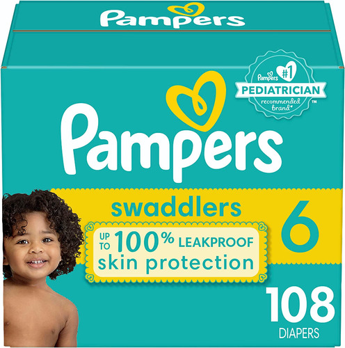 Pañales Tamaño 6, 108 Conde - Pampers Swaddlers Pañales