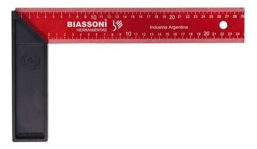 Escuadra Carpintero Biassoni Roja Milimetrada X 300mm 992942