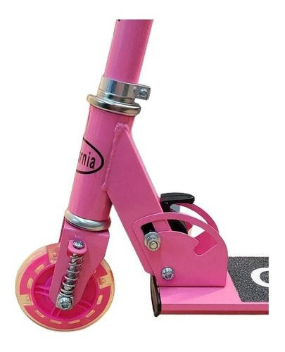 Imagen 3 de 7 de Monopatín California Metal Plegable Con 4 Ruedas+luces- Rosa