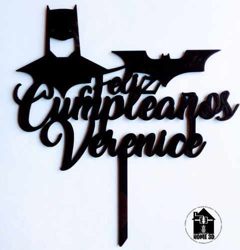 Letrero Para Pastel Batman Personalizado 