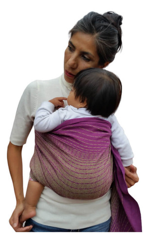Rebozo De Aros Bandolera Portabebebés 100% Algodón Binniza Color Violeta
