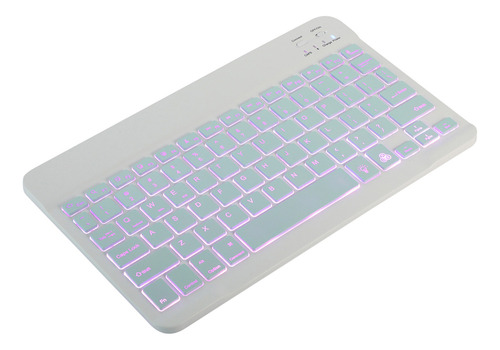 Teclado Blanco Bt 10 Ultradelgado Recargable Monocromo De Pu