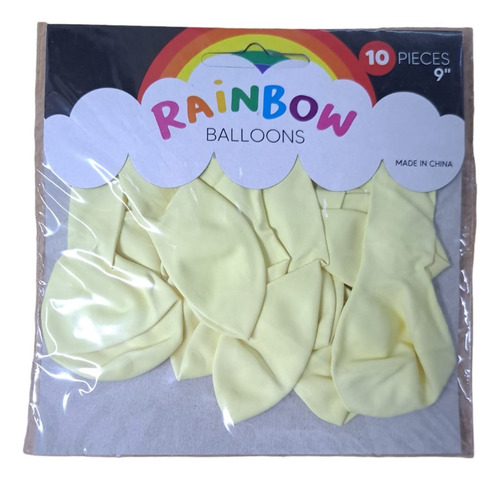 Globos Latex 9'' Pastel Colores X 10 - Cienfuegos - Color Amarillo