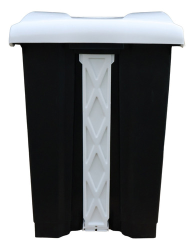 Bote Cesto De Basura 40 Lt Plástico Con Tapa Pedal Premium Color Negro