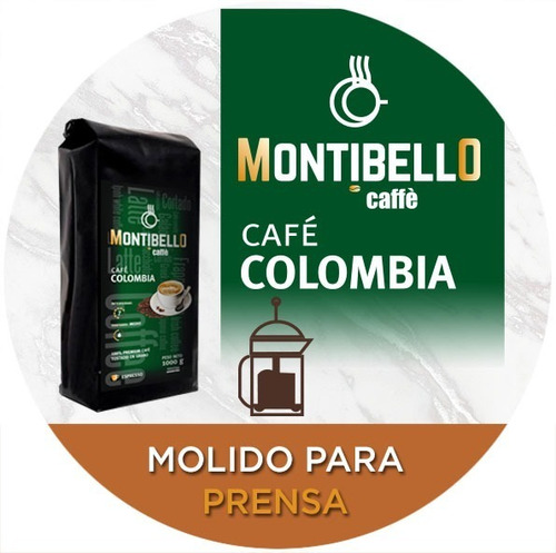 Café Tostado En Grano Premium Montibello Colombia 1kg 