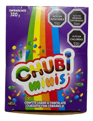 Chocolate Minis Chubi Cubierto Con Caramelo Cajax40 Bolsitas