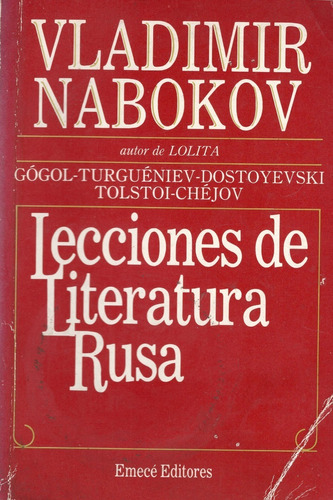 Libro: Curso De Literatura Rusa / Vladimir Nabokov 