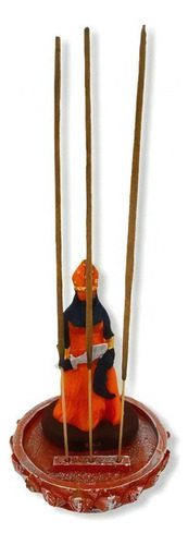 Incensário Ewa Laranja 3 Varetas 12 Cm Em Resina