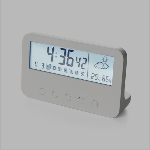 Relogio Despertador Digital Led Com Calendario Temperatura Cor Branco Pilha