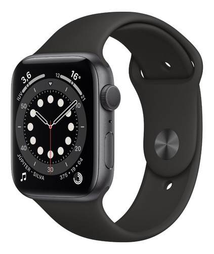 Apple Watch  Series 6 (GPS) - Caixa de alumínio cinza-espacial de 44 mm - Pulseira esportiva preto