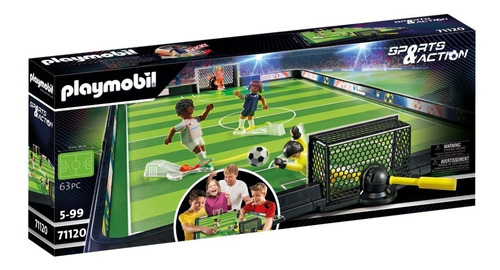 Figura Armable Playmobil Sports & Action Campo De Fútbol 63 Piezas 3+
