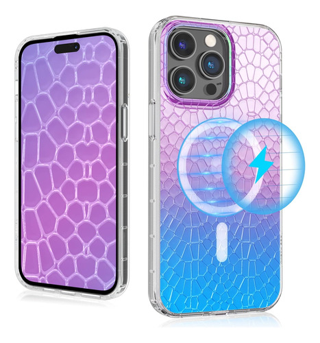 Funda Maybat Para iPhone 14 Pro Max Mag Iridescent Snake