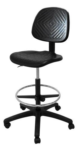 Silla De Oficina Recepción Cajero Skeiter Cromado Negro