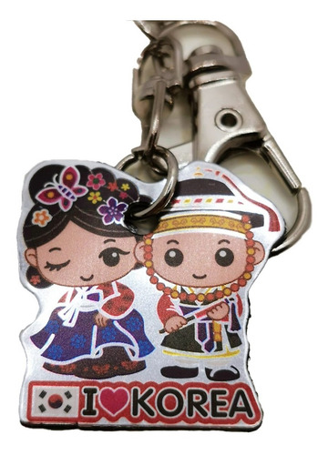 Artesanía Coreana Llavero Korea Realeza Metálico 3 Piezas.