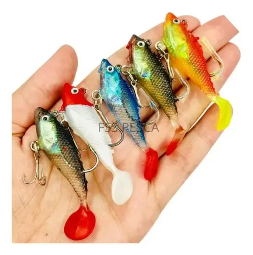 Kit 5 Lambari Isca Artificial Tucunaré Robalo Tabaranas Bass Cor ...