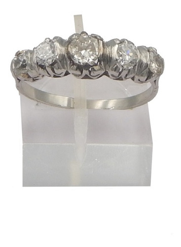 Encantador Anillo Platino Con Brillantes 95pt Art Nouveau!