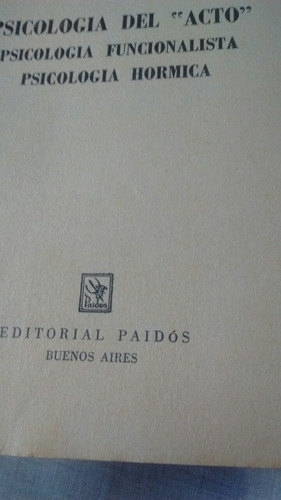 Psicología Del Acto Harvey Carr, W Macdougall Y G.s.brett (Usado)