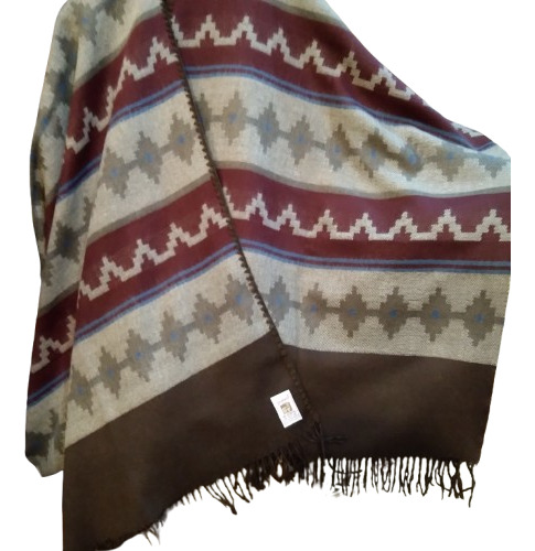 Ruana, Poncho De Alpaca Color Marron . Tuyunti Artesanias.