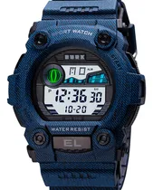 Comprar Reloj Militar Hombre Burk 1633 Cronometro Alarma Luz Digital Color de la malla Azul denim