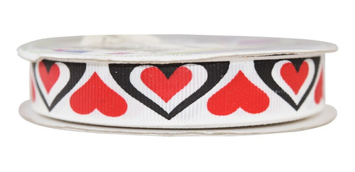 Imagen 2 de 3 de Listón Estampado De Corazones, 2 Piezas,san Valentín,bdc3