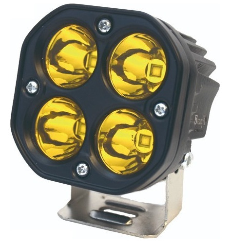 Faro Octagono 4 Led Alta Potencia Ambar Neblinero Fa2 12/24v