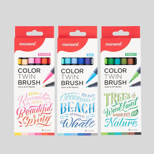 Imagen 4 de 5 de Set 6 Monami Color Twin Brush Doble Punta