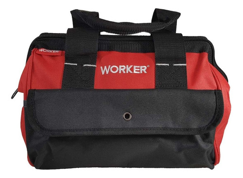 Bolsa Mala De Ferramentas 12 Worker 600d Poliester Proline Cor Preto-Vermelho