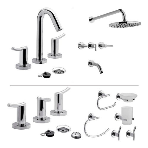 Grifería Baño Fv Libby Lavatorio Bidet Ducha+ Acc Libby X 6