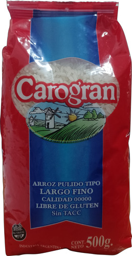 Arroz Carogran Largo Fino Sin Tacc X 500gr