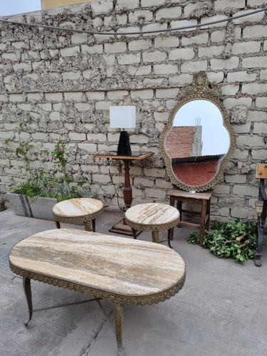 Imagen 2 de 3 de Muebles Antiguos De Bronce Con Mármol