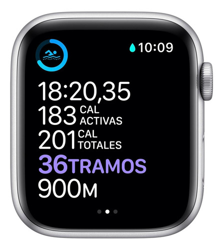Imagen 4 de 8 de Apple Watch Series 6 (GPS) - Caja de aluminio plata de 44 mm - Correa deportiva blanco