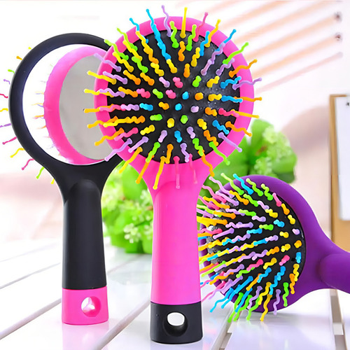 Cepillo Arcoíris Cerdas Onduladas Cabello Peine De Rizos F Color A Escoger