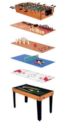 Mesa Futbolito Intercambiable 8 Juegos En 1 121x61cm Gim Mesa De Futbolito Pino