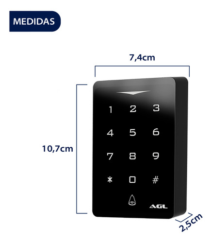 Teclado Para Controle De Acesso Ca1000 Bluetooth Touch Agl N