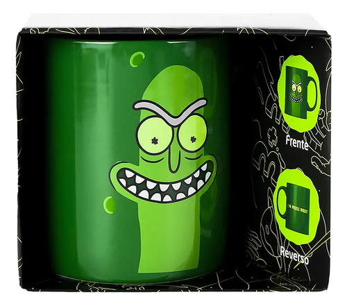 Taza Pepinillo Rick Rick Y Morty 330ml De Ceramica Para Cafe Verde Pepinillo Rick