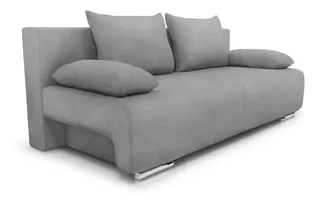 Sofa Cama 2 Plazas 2 Cuerpos Baul Living Gris