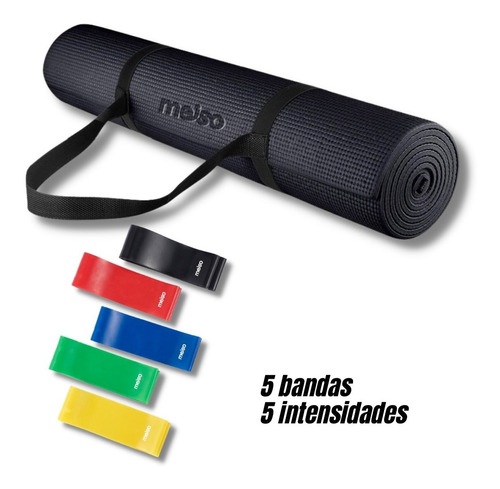 Mat Yoga Pro + Kit X 5 Bandas Elásticas Isométricas Gimnasio