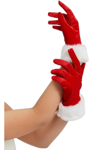 Guantes Rojos Navideños Estilo Tercipelo