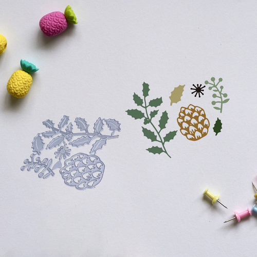 (a) Plantilla Para Troquelado En Forma De Piña De Pino, Mold