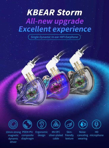 Yinyoo Kbear Storm Audífonos In-ear, Audífonos Con Cable