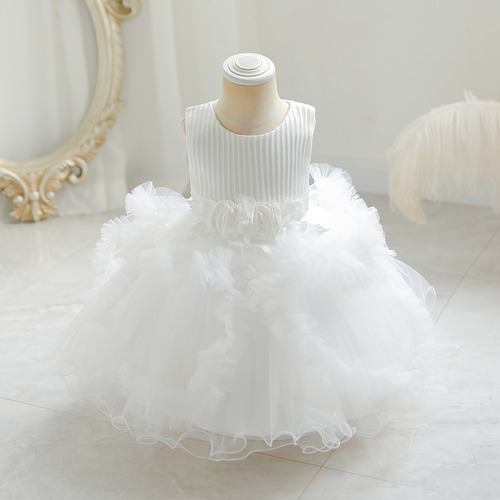 Vestido De Princesa Con Flores Para Niñas De 0 A 12 Meses, B