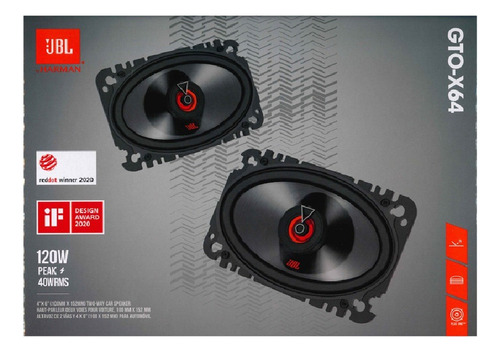 Bocinas 4x6 Pulgadas Jbl Modelo Gto X64 De 40 Watts Rms Negro