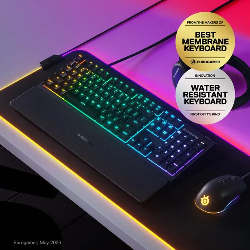 Teclado Steelseries Apex 3 Rgb Gaming Ip32 Resistente Agua
