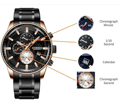 Reloj Para Hombre Curren Análogo Multifuncional Calendario