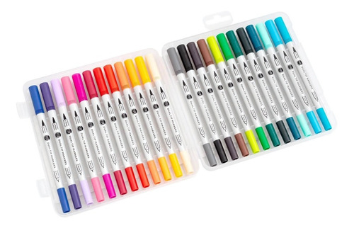 Imagen 1 de 3 de Set 24 Lápices Brush Lettering Doble Punta - Hobby Lovers