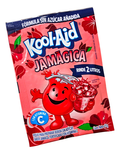 Caja Con 6 Sobres Kool Aid Jamaica Jamágica 15g Rinde 2l C/u