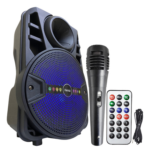 Caixa Som Bluetooth Karaoke Microfone P10 + 1000pmpo Usb
