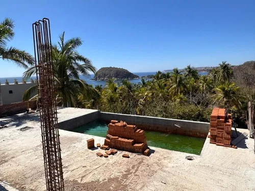 Villa Vista Al Mar Semi-construida En Residencial Conejos, Venta Huatulco