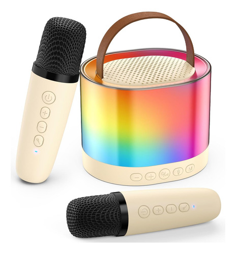 Mini Máquina Karaoke Portable Con 2 Micrófonos